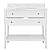Issac Edwards 36.5" in Matte White Vanity with Cane Shelf and Brass Ball Hardware