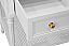 Issac Edwards 36.5" in Matte White Vanity with Cane Shelf and Brass Ball Hardware