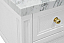Issac Edwards 36.5" in Matte White Vanity with Cane Shelf and Brass Ball Hardware