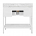Issac Edwards 36.5" in Matte White Vanity with Cane Shelf and Brass Ball Hardware