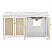 Issac Edwards 60″ Bathroom Vanity in Matte White Lacquer with Cane Doors and Polished Brass Knobs