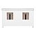 Issac Edwards 60″ Bathroom Vanity in Matte White Lacquer with Cane Doors and Polished Brass Knobs