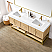 72" Double Sink Bath Vanity in Dark Oak with White Grain Composite Stone Top