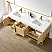 72" Double Sink Bath Vanity in Dark Oak with White Grain Composite Stone Top