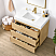 36" Single Bathroom Vanity in Dark Oak Finish with White Grain Composite Stone Top