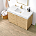 48" Dark Oak Single Bathroom Vanity with White Grain Composite Stone Countertop
