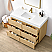 48" Dark Oak Single Bathroom Vanity with White Grain Composite Stone Countertop