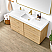 60" Dark Oak Single Bathroom Vanity with White Grain Composite Stone Countertop