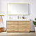60M" Double Bathroom Vanity in Dark Oak with White Grain Composite Stone Top