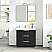 36" Free-standing Single Bath Vanity in Oak Weathered Black with Pure White Quartz Stone Top