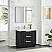 36" Free-standing Single Bath Vanity in Oak Weathered Black with Pure White Quartz Stone Top