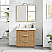 36" Free-standing Single Bath Vanity in Washed Ash Grey with Pure White Quartz Stone Top