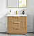 36" Free-standing Single Bath Vanity in Washed Ash Grey with Pure White Quartz Stone Top
