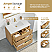 36" Free-standing Single Bath Vanity in Washed Ash Grey with Pure White Quartz Stone Top