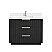 42" Free-standing Single Bath Vanity in Oak Weathered Black with Pure White Quartz Stone Top