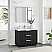 42" Free-standing Single Bath Vanity in Oak Weathered Black with Pure White Quartz Stone Top