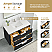 42" Free-standing Single Bath Vanity in Oak Weathered Black with Pure White Quartz Stone Top