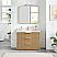 42" Free-standing Single Bath Vanity in Washed Ash Grey with Pure White Quartz Stone Top
