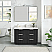 48" Free-standing Single Bath Vanity in Oak Weathered Black with Pure White Quartz Stone Top