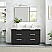  60" Free-standing Single Bath Vanity in Oak Weathered Black with Pure White Quartz Stone Top