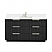  60" Free-standing Single Bath Vanity in Oak Weathered Black with Pure White Quartz Stone Top