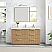 60" Free-standing Single Bath Vanity in Washed Ash Grey with Pure White Quartz Stone Top
