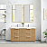 60M" Free-standing Double Bath Vanity in Washed Ash Grey with Pure White Quartz Stone