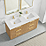 60M" Free-standing Double Bath Vanity in Washed Ash Grey with Pure White Quartz Stone