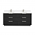 72" Free-standing Double Bath Vanity in Oak Weathered Black with Pure White Quartz Stone Top