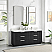 72" Free-standing Double Bath Vanity in Oak Weathered Black with Pure White Quartz Stone Top