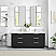 72" Free-standing Double Bath Vanity in Oak Weathered Black with Pure White Quartz Stone Top