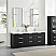 84" Free-standing Double Bath Vanity in Oak Weathered Black with Pure White Quartz Stone Top