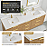  84" Free-standing Double Bath Vanity in Washed Ash Grey with Pure White Quartz Stone Top
