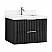  30" Floating Single Bath Vanity in Oak Weathered Black with Pure White Quartz Stone Top