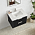  30" Floating Single Bath Vanity in Oak Weathered Black with Pure White Quartz Stone Top