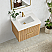  30" Floating Single Bath Vanity in Washed Ash Grey with Pure White Quartz Stone Top