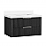  36" Floating Single Bath Vanity in Oak Weathered Black with Pure White Quartz Stone Top