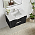  36" Floating Single Bath Vanity in Oak Weathered Black with Pure White Quartz Stone Top