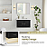  36" Floating Single Bath Vanity in Oak Weathered Black with Pure White Quartz Stone Top