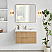  36" Floating Single Bath Vanity in Washed Ash Grey with Pure White Quartz Stone Top