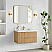  36" Floating Single Bath Vanity in Washed Ash Grey with Pure White Quartz Stone Top