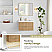  36" Floating Single Bath Vanity in Washed Ash Grey with Pure White Quartz Stone Top