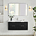 48" Floating Single Bath Vanity in Oak Weathered Black with Pure White Quartz Stone Top