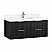 48" Floating Single Bath Vanity in Oak Weathered Black with Pure White Quartz Stone Top
