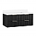 48" Floating Single Bath Vanity in Oak Weathered Black with Pure White Quartz Stone Top