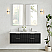  60M" Floating Double Bath Vanity in Oak Weathered Black with Pure White Quartz Stone Top