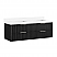  60M" Floating Double Bath Vanity in Oak Weathered Black with Pure White Quartz Stone Top