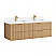 60M" Floating Double Bath Vanity in Washed Ash Grey with Pure White Quartz Stone Top