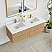  60M" Floating Double Bath Vanity in Washed Ash Grey with Pure White Quartz Stone Top