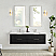  72" Floating Double Bath Vanity in Oak Weathered Black with Pure White Quartz Stone Top